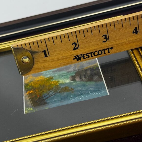 3 Mini Oil Paintings 1984 New Zealand Vintage Landscape Views in a Single Frame - Picture 12 of 16